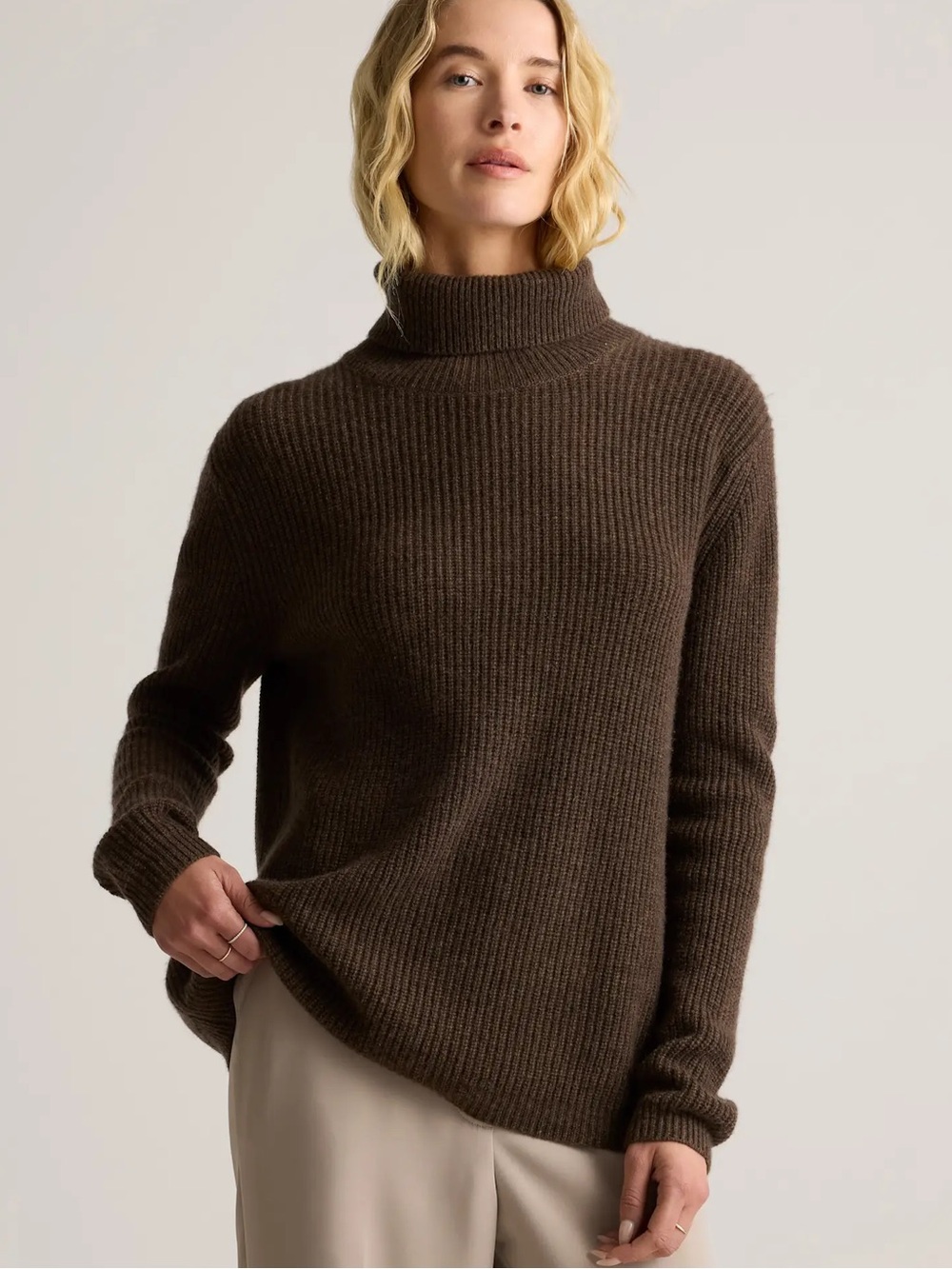 Quince Mongolian Cashmere Turtleneck Sweater